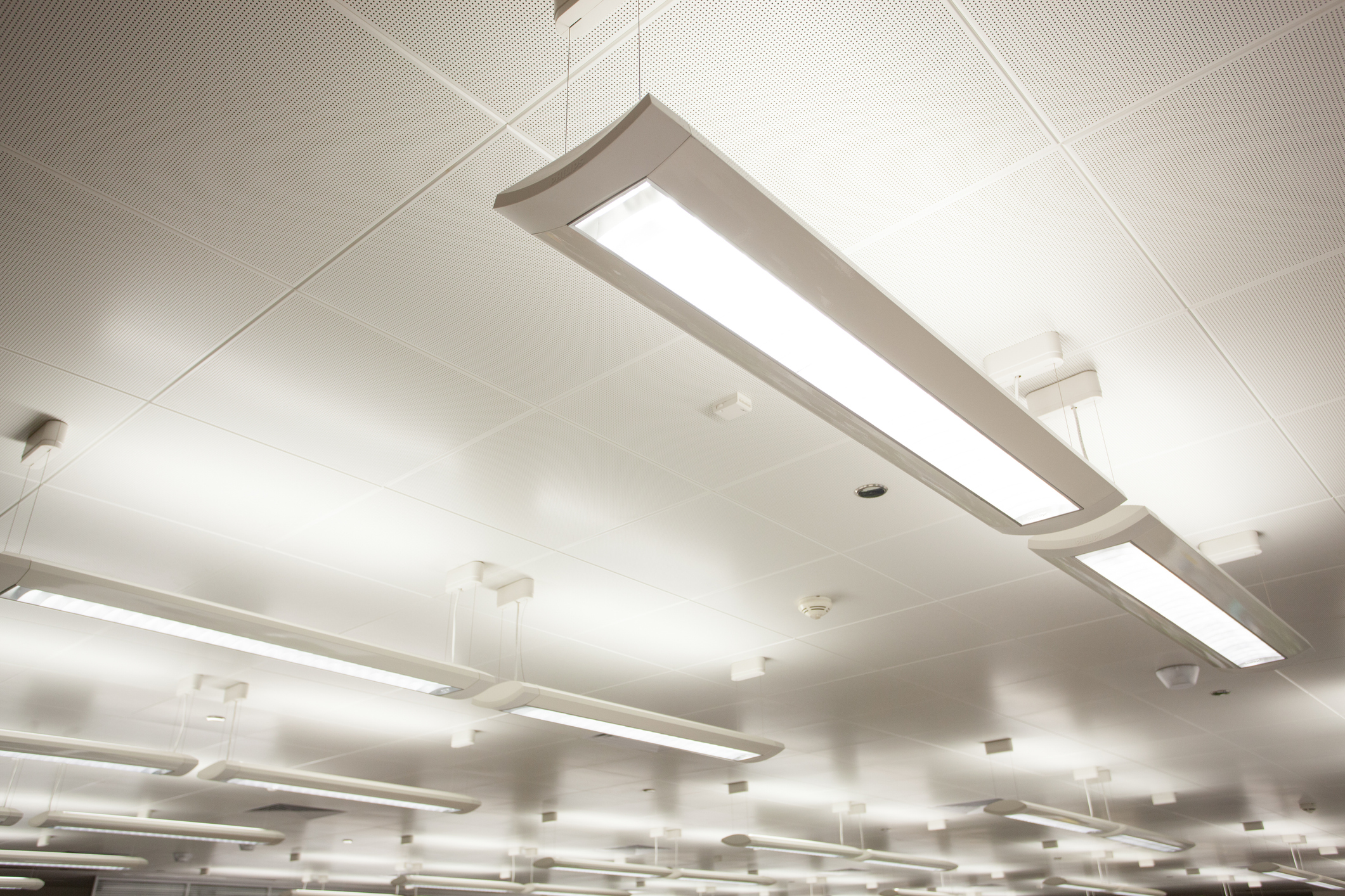 Fluorescent lighting in an office