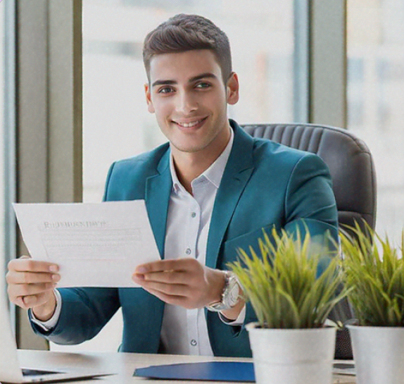 Man holding a document