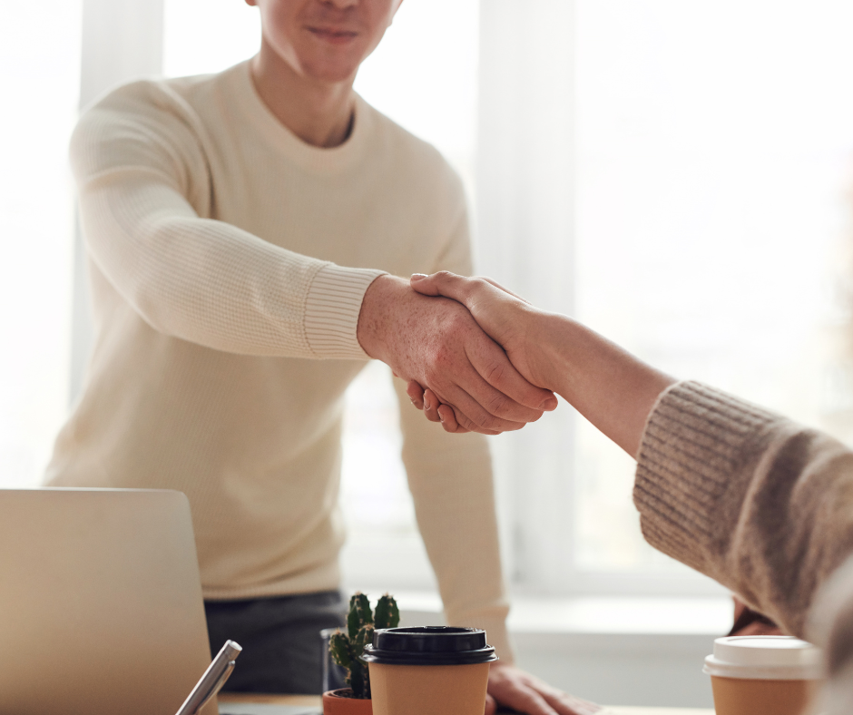 Shaking hands on an equity social investment 