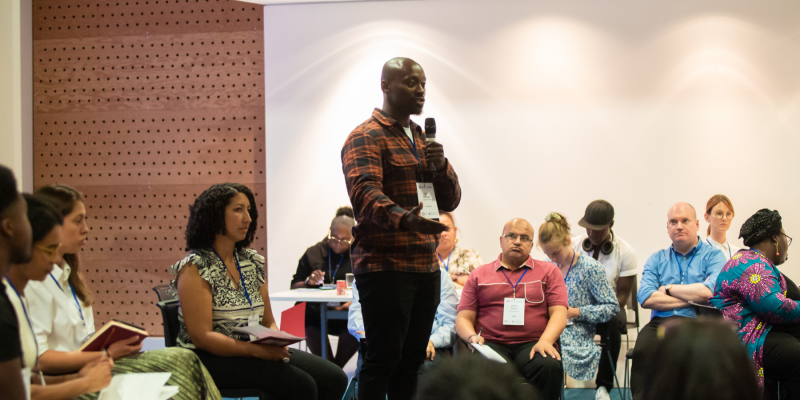 Man speaking to audience