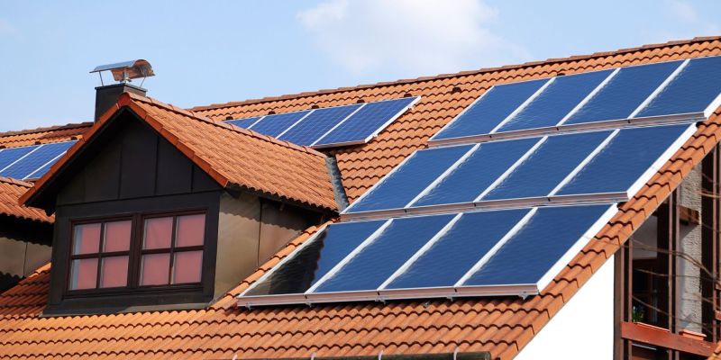 Solar panels on a building