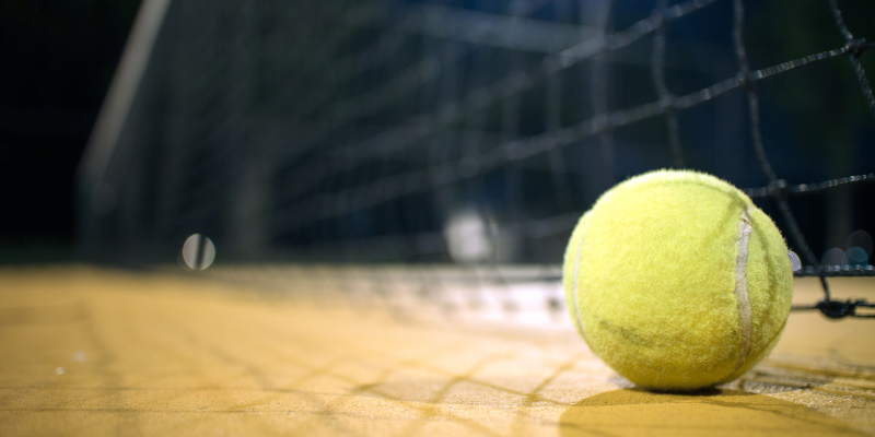 Tennis court at night